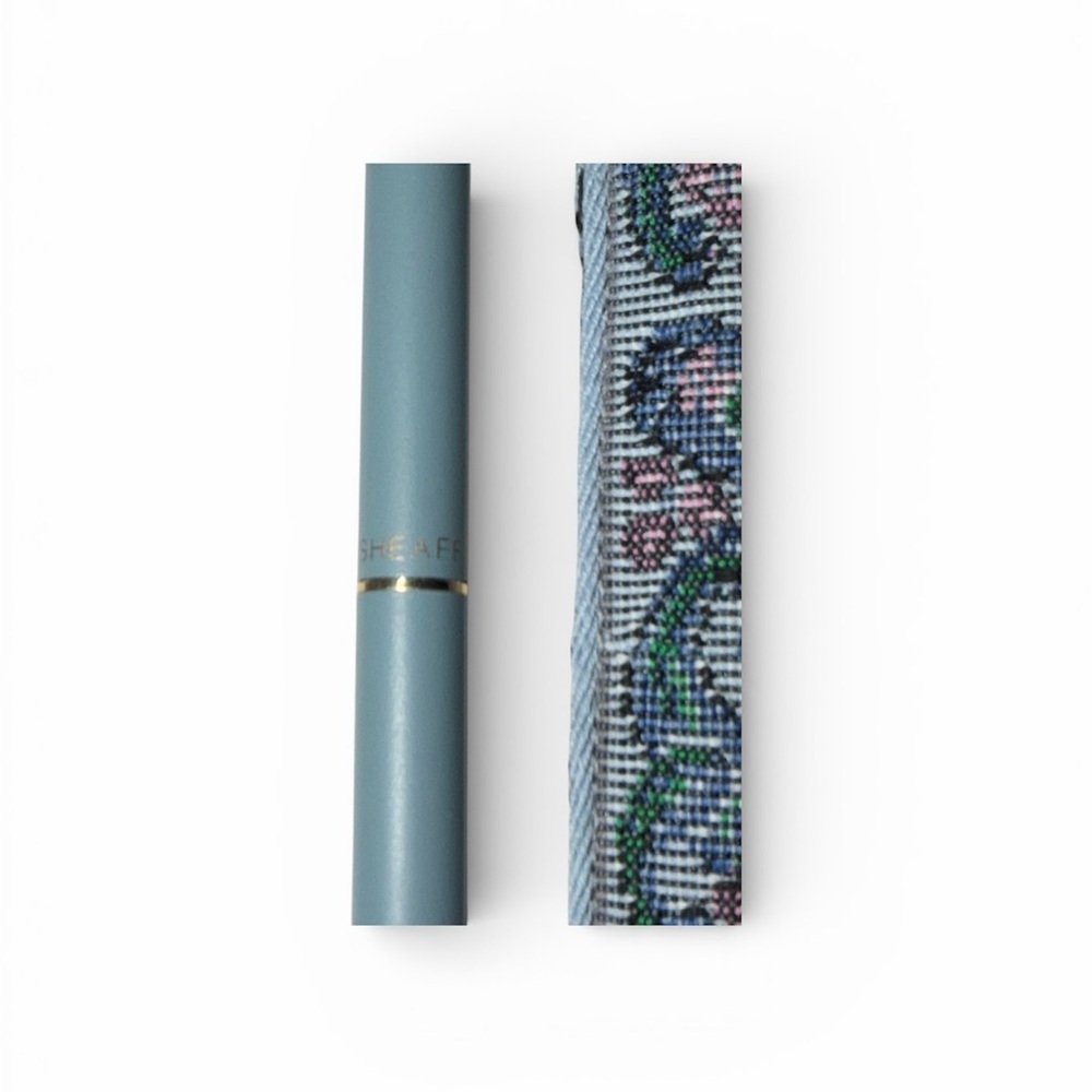 NEW Vintage French Blue Gold SHEAFFER ballpoint ink pen & paisley tapestry case - Picture 4 of 6
